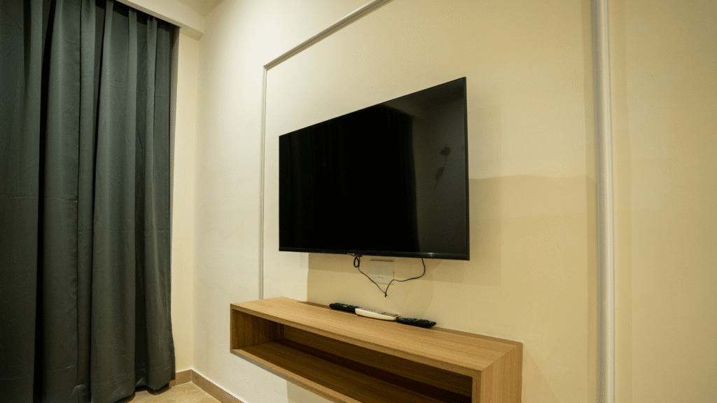Golden Pagoda Ecoresort Suiteroom tv unit best resort in Namsai